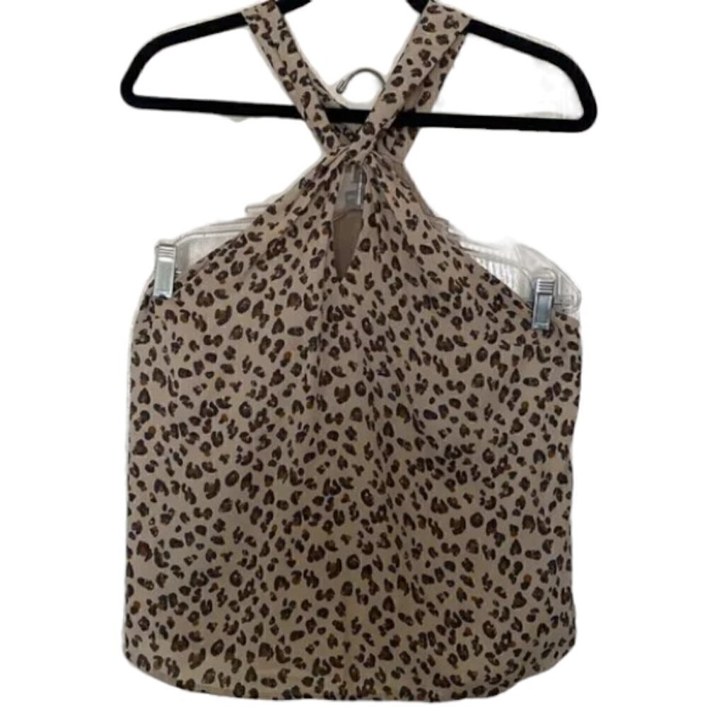Abercrombie & FITCH peep hole leopard print top size S